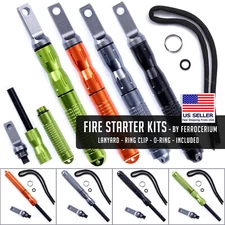 Fire Starter Kits w/Lanyard - Ferrocerium - for Camping, Power Outages, Survival