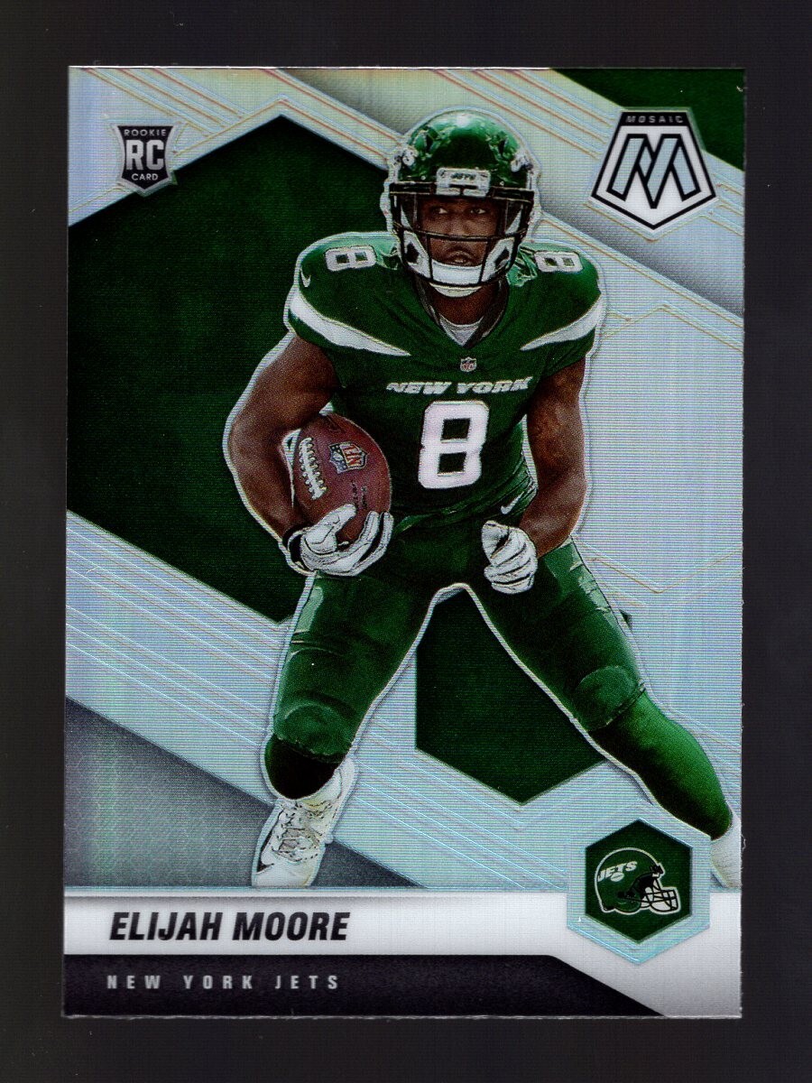 2021 MOSAIC SILVER PRIZM VARIATION #316V ELIJAH MOORE RC NEW YORK JETS