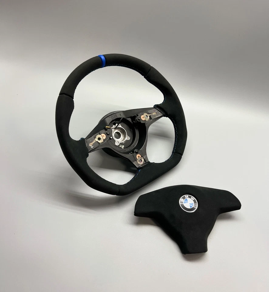 BMW E36 E34 E31 STEERING WHEEL CUSTOM FLAT ALCANTARA M3 M5 94-99 - Image 4 of 4