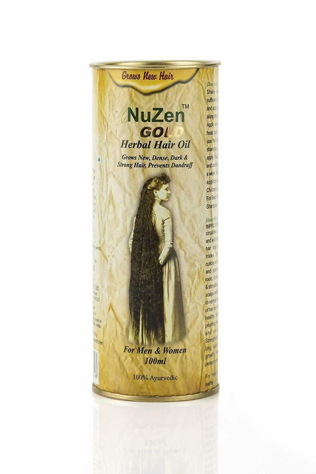Huile Capillaire Nuzen Gold Herbal - 100 Ml - Favorise Croissance Et Repousse Cheveux - Neuf