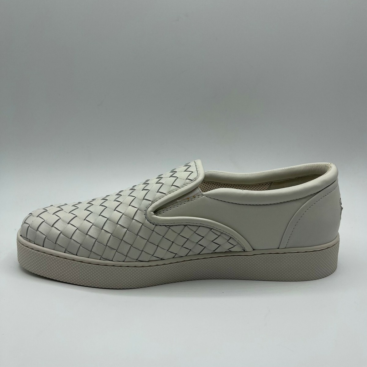 $680 Bottega Veneta Women's White Leather Woven Slip on $680 Bottega Veneta Women's White Leather Woven Slip on