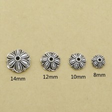 925 Sterling Silver Flower Bead Cap Spacer for Bracelet 8mm 10mm 12mm 14mm