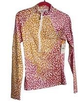 J. Crew NWT Women's Cheetah Printed Front Zip Rash Guard Small