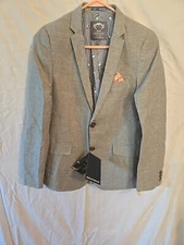 Appaman Fine Tailoring Boys Gray Graphite Suit Jacket Blazer Size 14 NWT $166
