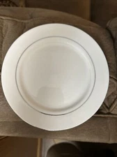 Linens n Things Platinum Banded (Silver) White 7” Dessert Plate