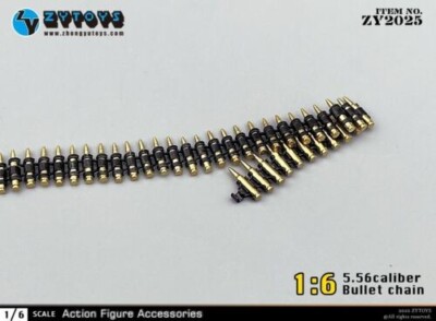 50pc/Set ZY Toys ZY2025 1/6 5.56 Caliber Machine Bullet Chain
