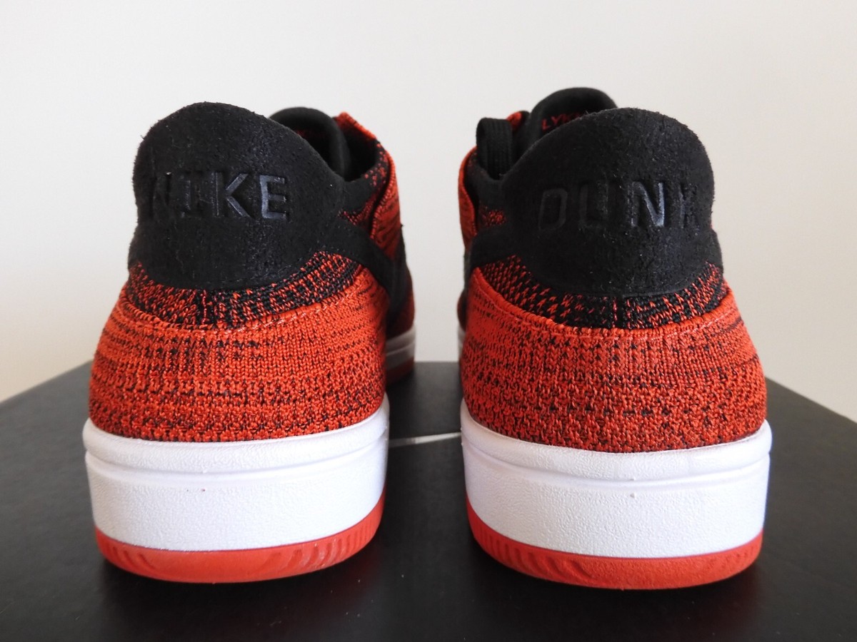 Nike Dunk Low Flyknit Bred Black Red Sneakers Shoes Men Size 11.5 US 917746-004 Dunk Low Pro SB  main image 4
