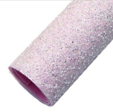 Luxury Chunky Bead Glitter FAUX LEATHER SHEET 8" x 12" 1246756 Pink