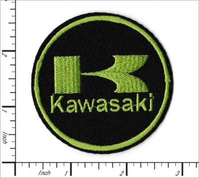 32 Pcs Embroidered Iron on patches Kawasaki Motorcycle  Round 64x64mm AP063kSb