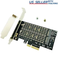 M.2 NGFF to Desktop PCIe x4 x8 x16 NVMe SATA Dual SSD PCI Express Adapter Card