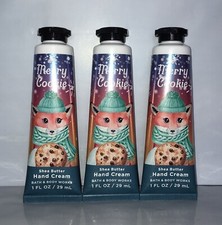 New Lot Of 3 Bath  Body Works MERRY COOKIE Shea Butter Hand Cream 1 Oz Each
