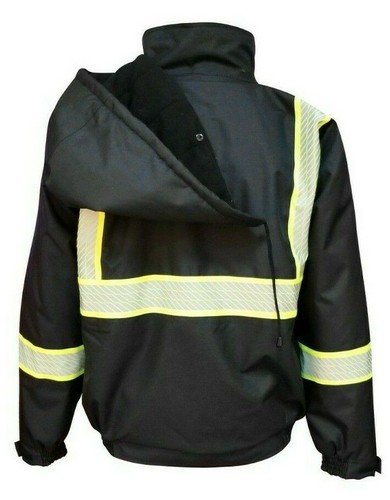 Hi-Vis Insulated Safety Bomber Reflective Class 3 Winter Jacket Warm Lined Coat - Picture 7 of 24