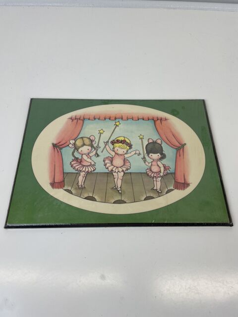 Determined Productions Inc 3 Ballerinas On Stage Wall Picture 12" X 8.5" USA New