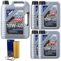 MotoröL Set MOS2 Leichtlauf 10W-40 Liqui Moly 9 Liter + ÖLfilter FüR Audi A6 A8