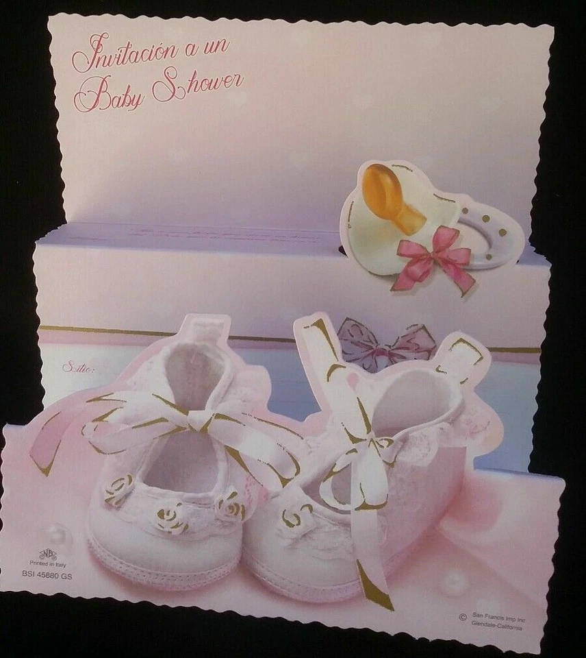 20 приглашений на детский душ Invitaciones para Baby Español ~ приглашения на испанский детский душ, Нинья, - Изображение 3 из 4