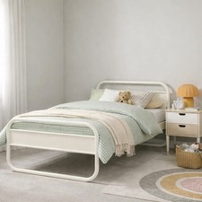 Habitat Kids Rory Curved Single Metal Bed Frame - Pale Grey. Delivery available.