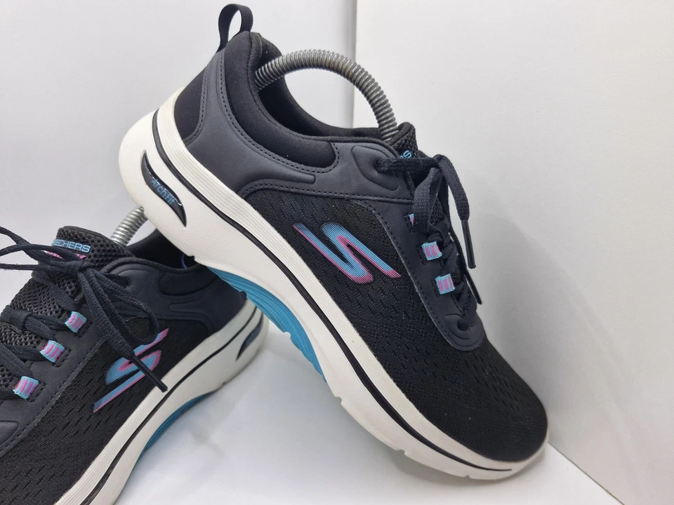 Women's Skechers Go Walk Arch Fit 2.0 Black Trainers Sneakers Uk Size 6 Ladies - Image 2 of 4