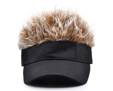 Funny Hats With Fake Hair Frosted Tips Wig Visor Cap Men Women Costume