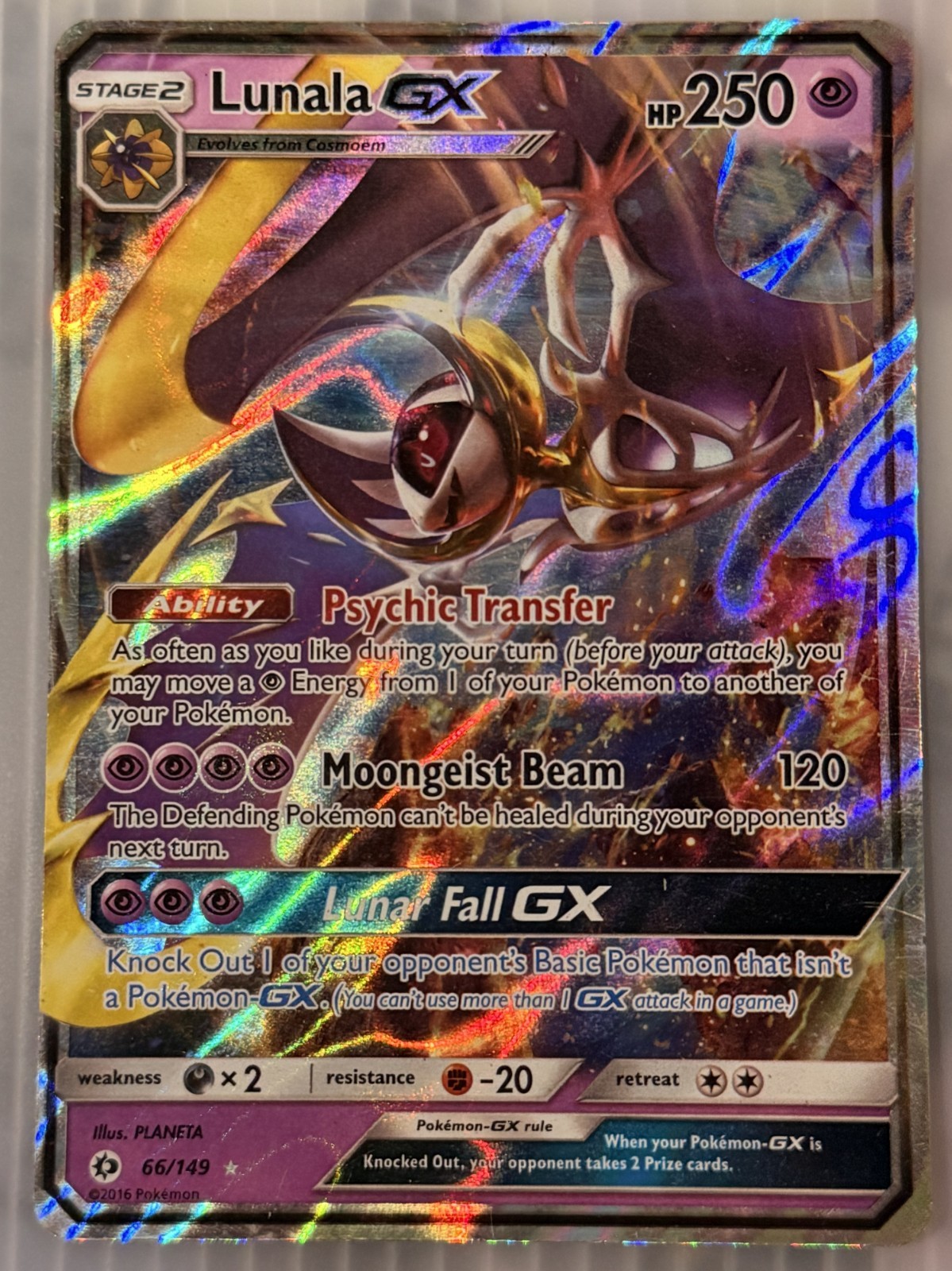Pokémon TCG Lunala GX 66/149 Holo Sun & Moon Ultra Rare Near Mint