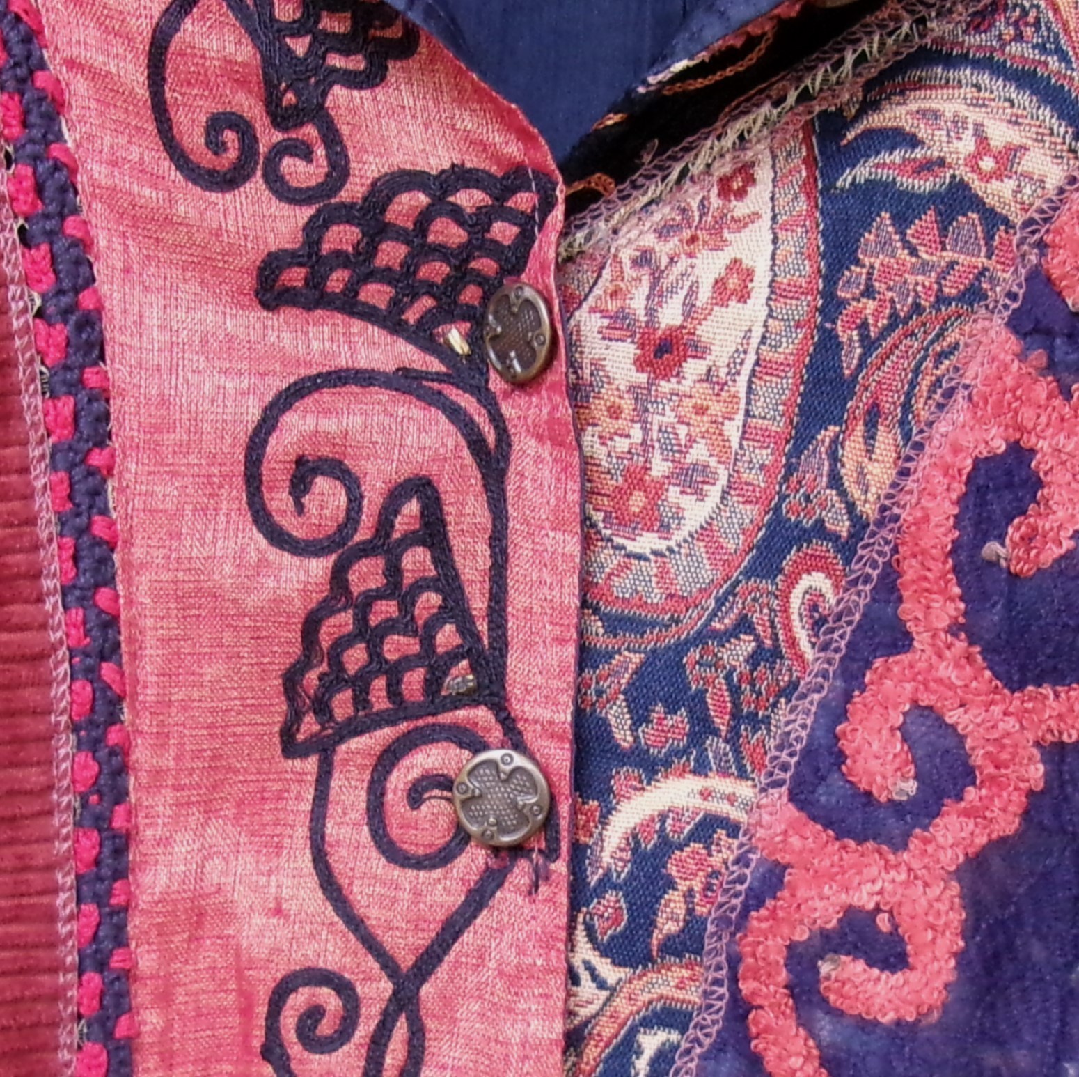 Sandy Starkman Patchwork Artsy Jacket w/Velvet /S… - image 3