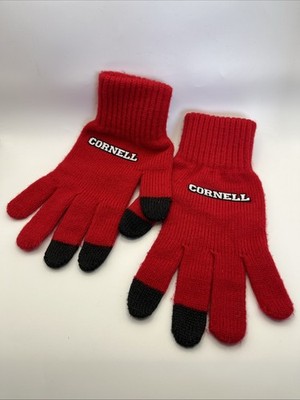 Cornell University Knit Texting Technology Touchscreen Gloves Lg Red Black