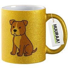 Tazza glitter American Pit Bull Terrier fumetto Pitty idea regalo American Pit Bul