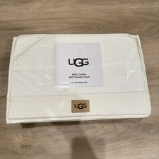 UGG IONA CAL KING Sheet Set-300 Thread Count 100% Cotton OEKO-TEX Bright White