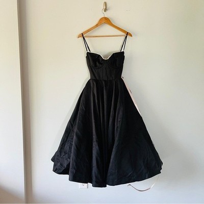 black cupped dress FARM Rio Black Twisted Cup Midi Dress, Black / S