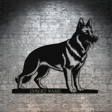 Personalized German Shepherd Metal Sign. Custom Dog Owner Wall Decor Gift