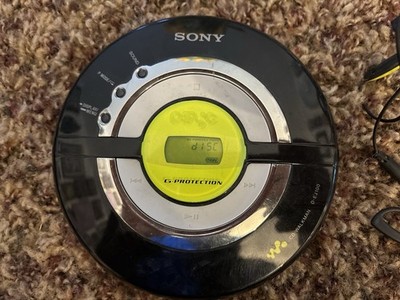 Sony Psyc Walkman D-EJ100 Black Portable CD Player WORKS With OG Headphones