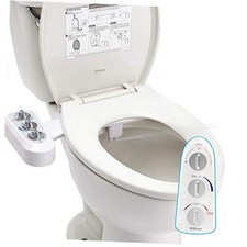 Bidet Attachment for Toilet, Self Cleaning Dual Nozzle, Hot  Cold Water White