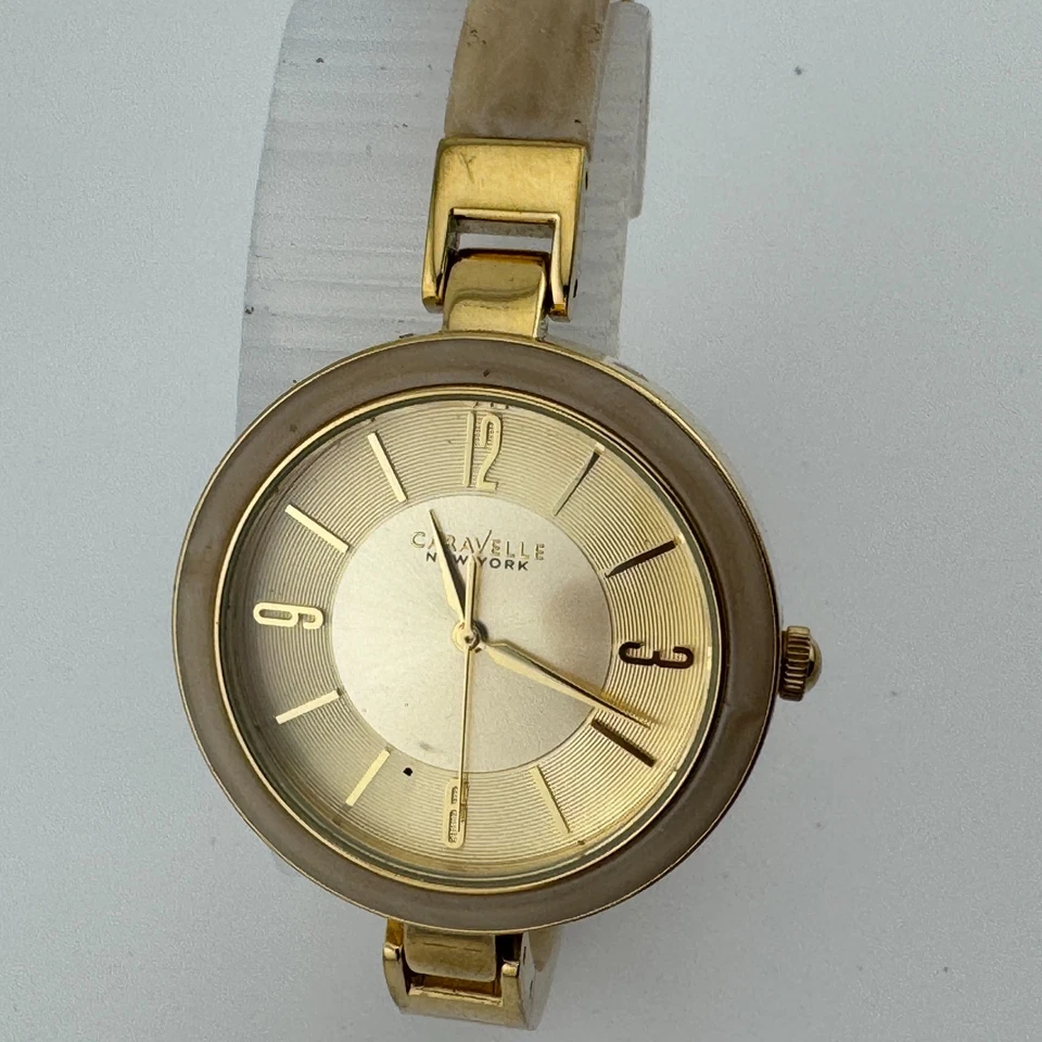 Reloj de Cuarzo Caravelle Bulova 44L138 Mujer Tono Dorado Tono Mármol Batería Nueva Foto 2 de 4