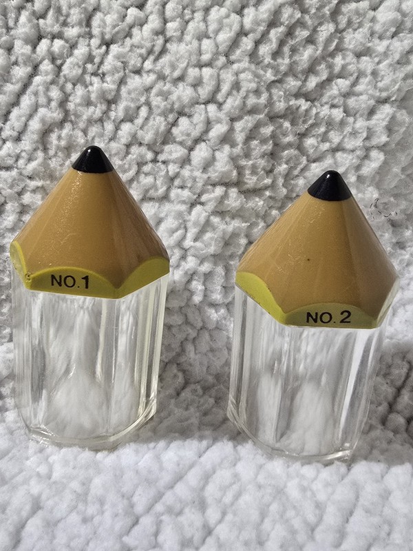 2 Clear Plastic Pencil Shaped Containers for Office Or School Supplies