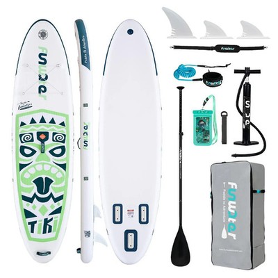 Sup Board Stand Up Paddle Surfboard 320x83x15cm Tiki Grün NEU bis 150kg
