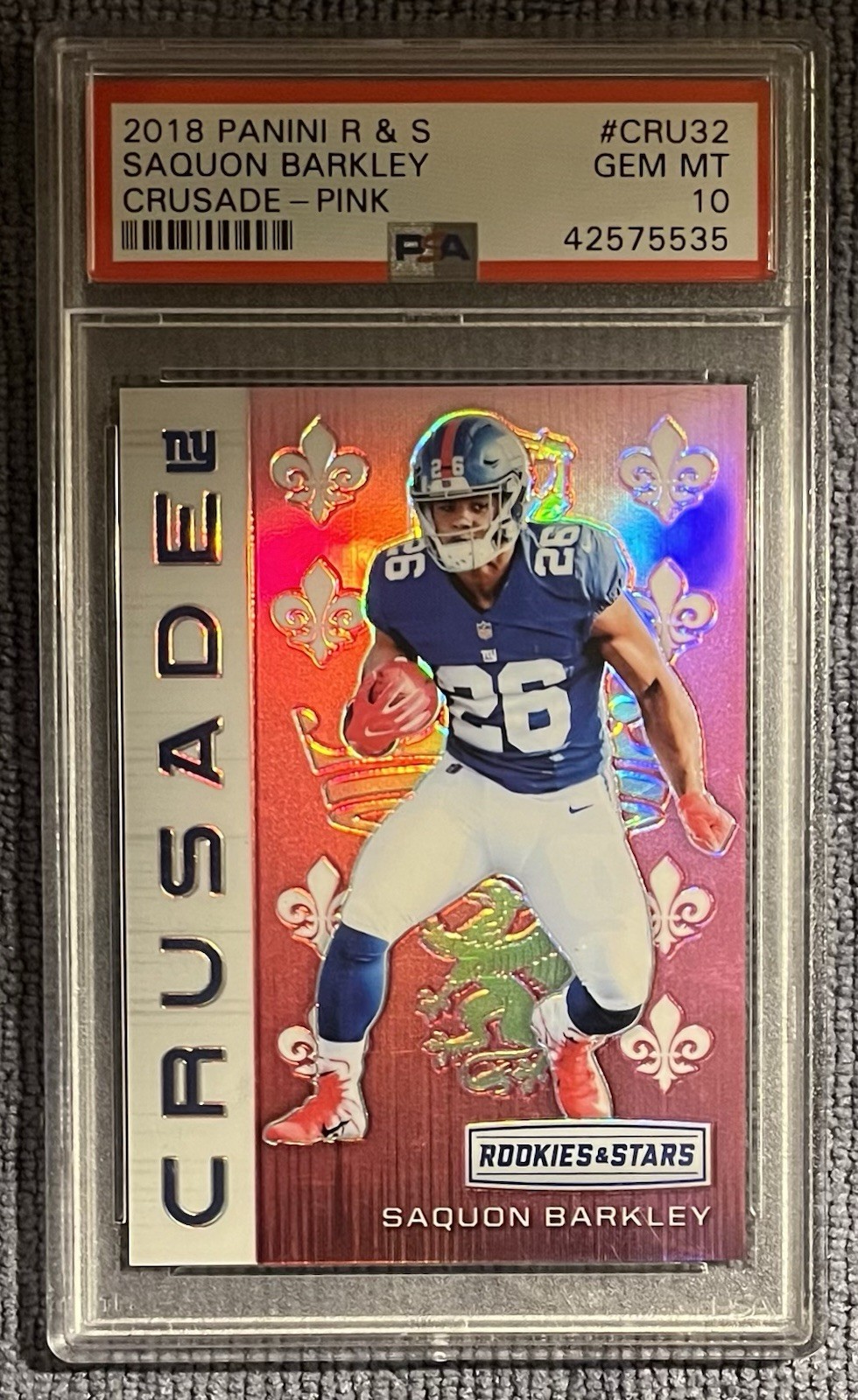 Saquon Barkley Panini Rookies & Stars Crusade #CRU32 Pink