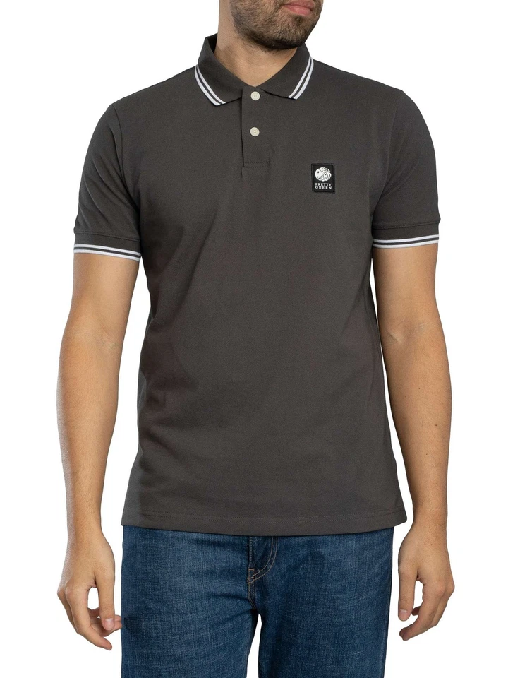 Pretty Green Pour des hommes Polo Rayner, Gris - Photo 1/4
