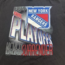 Vintage Size XL 1994 Salem NHL New York Rangers Black T Shirt Single Stitch RARE