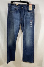 Jeans Levi's 527 uomo slim bootcut elasticizzato blu nuovo con etichetta taglia 34x32