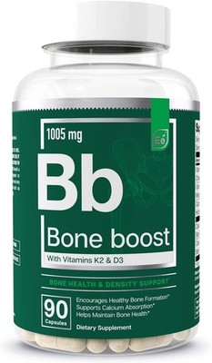 Bone Boost Calcium Supplement - Vitamin D3 & K2 for Bone Density & Strength 60ct