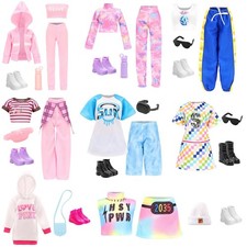 24 PCS Doll Clothes  Accessories 8 Set Clothing Includes Sport Outfit, Hoode...