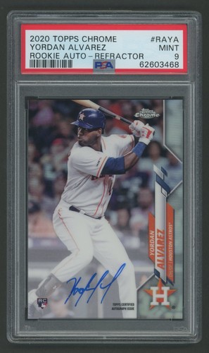 2020 Topps Chrome REFRACTOR Yordan Alvarez Rookie AUTO RC PSA 9 MINT /499