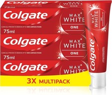 Colgate Max White One Toothpaste 3 X 75ml - Teeth Whitening Toothpaste 42.18 per litre