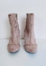 Zara Woman bottines talons en daim beige cloutées T38