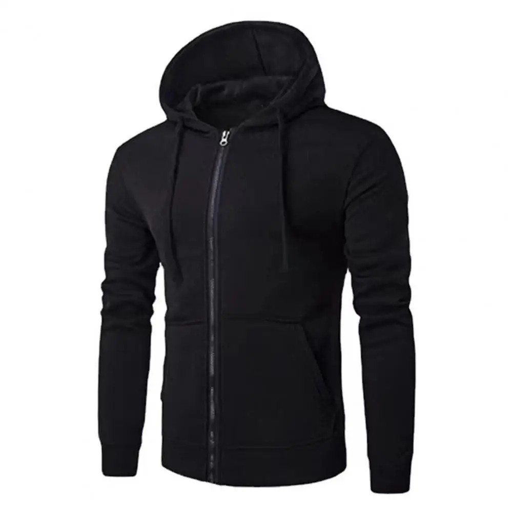 Mens Fleece-Lined Zipper Hoodie Slim-Fit Lounge Warm Jacket Sweater NEW (S-3XL)
