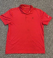Nike Golf Disney Parks Dri-Fit Polo Shirt Red Striped Mickey Mouse L