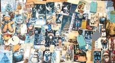 #26 - 150+pcs Blue Christmas JUNK JOURNAL 3D Kit with REAL EPHEMERA Mixed Media