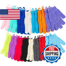 30-Pack Exfoliating Shower Gloves - 15 Colors Body Scrubber w/ Hanging Loop