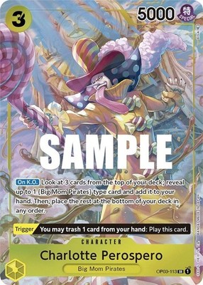 One Piece Charlotte Perospero  (OP03-113/294) OP03 Pillars of Strength NM FOIL