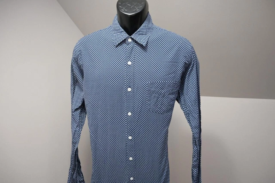 J Crew Light Weight Chambray Button Up Shirt Blue Long Sleeve Mens Sz Large - Image 3 of 4