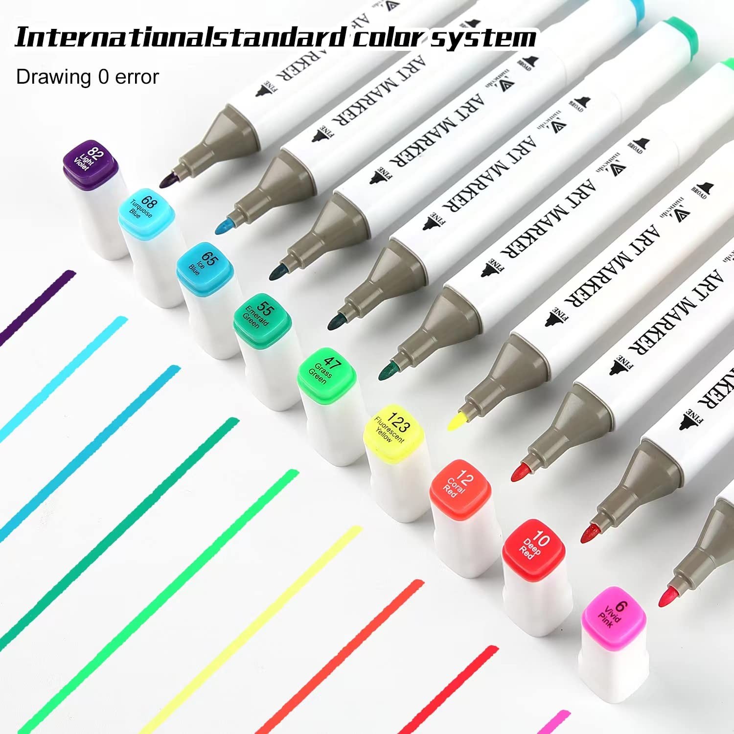 100 Colors Alcohol Based Markers, Fine & Broad Dual Tip Permanent Artist Art ...